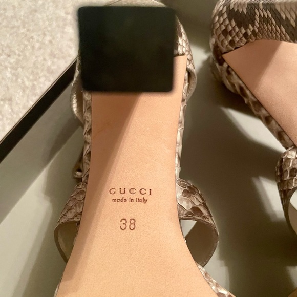 NIB~Authentic Gucci Snakeskin Gladiator heels - Picture 7 of 8